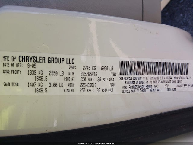 Продаж на аукціоні авто 2010 Chrysler Town & Country Touring, vin: 2A4RR5DX9AR151941, номер лоту: 46193275