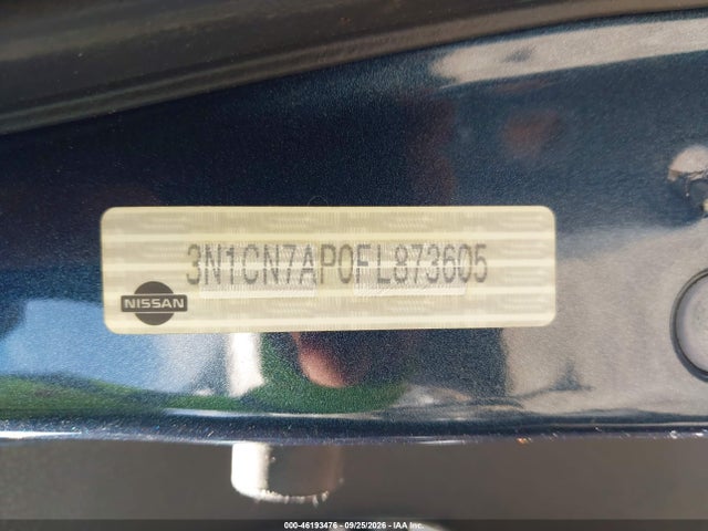 46193476 :رقم المزاد ، 3N1CN7AP0FL873605 vin ، 2015 Nissan Versa 1.6 Sv مزاد بيع