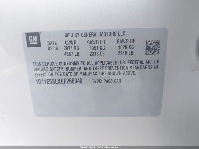 Chevrolet MALIBU 2LT 2014 1G11E5SLXEF266049 Image 9