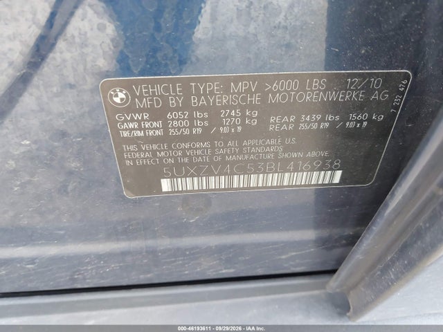 Продажа на аукционе авто 2011 Bmw X5 Xdrive35i/xdrive35i Premium/xdrive35i Sport Activity, vin: 5UXZV4C53BL416938, номер лота: 46193611