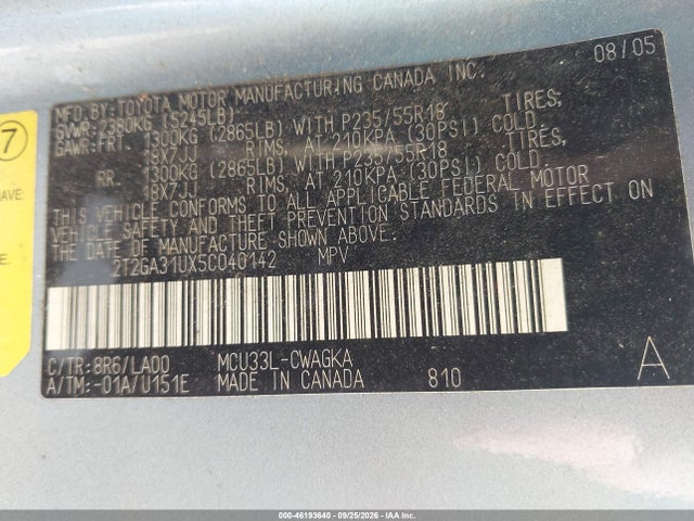 Aukcja sprzedaży 2005 Lexus Rx 330, vin: 2T2GA31UX5C040142, numer aukcji: 46193640