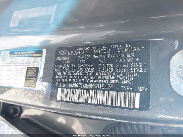 Aukcja sprzedaży 2025 Hyundai Palisade Calligraphy, vin: KM8R7DGE8SU818174, numer aukcji: 46193773