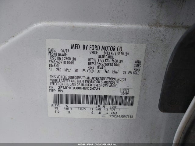 Продажа на аукционе авто 2017 Ford Edge Se, vin: 2FMPK3G98HBC24721, номер лота: 46193869