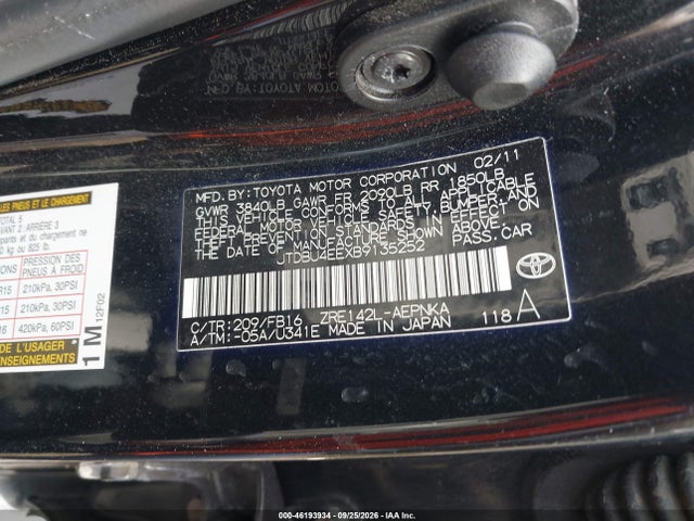 Продажа на аукционе авто 2011 Toyota Corolla Le, vin: JTDBU4EEXB9135252, номер лота: 46193934