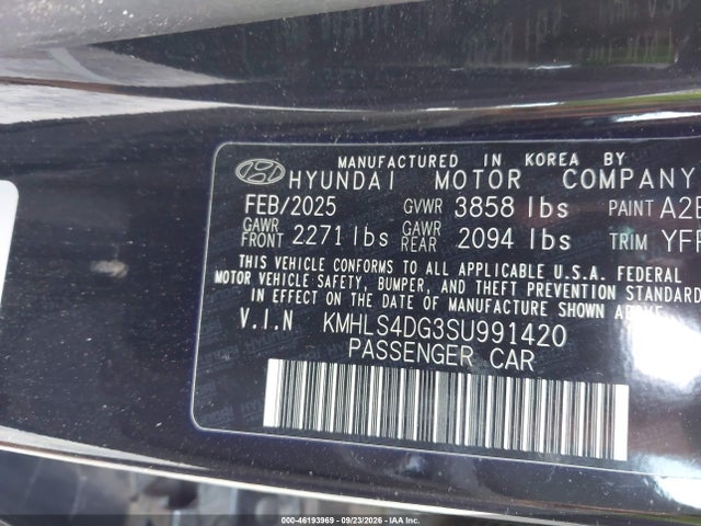 Продажа на аукционе авто 2025 Hyundai Elantra Sel Convenience, vin: KMHLS4DG3SU991420, номер лота: 46193969