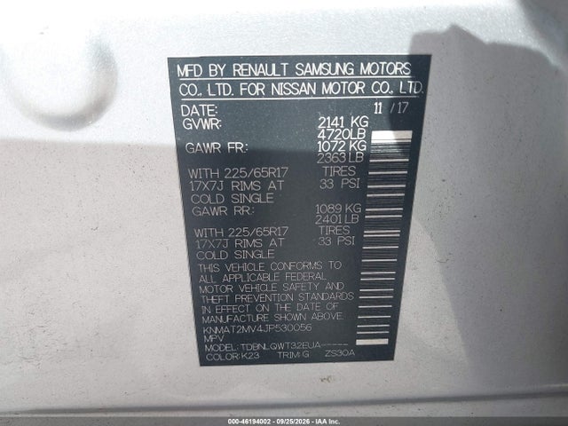 Nissan ROGUE SV 2018 KNMAT2MV4JP530056 Image 9
