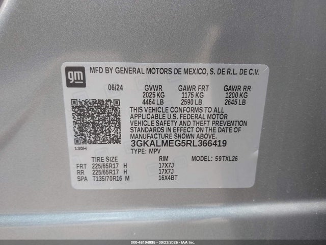 Продаж на аукціоні авто 2024 Gmc Terrain Fwd Sle, vin: 3GKALMEG5RL366419, номер лоту: 46194095