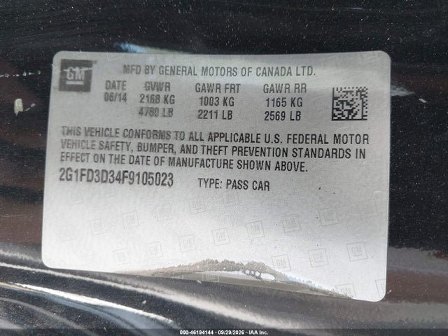 Chevrolet Camaro 1lt 2015 2G1FD3D34F9105023 Image 9