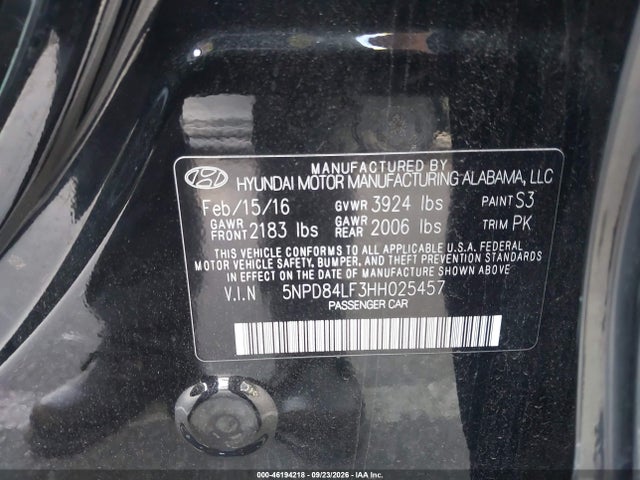 Продаж на аукціоні авто 2017 Hyundai Elantra Se, vin: 5NPD84LF3HH025457, номер лоту: 46194218