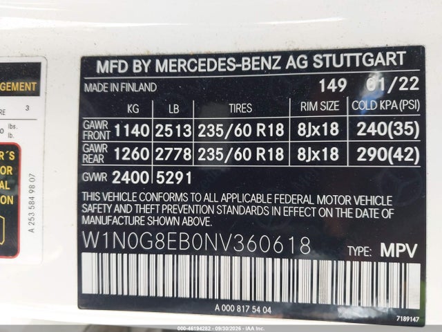 W1N0G8EB0NV360618 Mercedes-Benz Glc 300 4matic Suv
