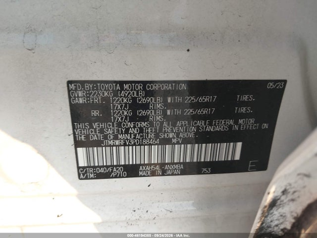 Продаж на аукціоні авто 2023 Toyota Rav4 Hybrid Xle, vin: JTMRWRFV3PD188464, номер лоту: 46194385