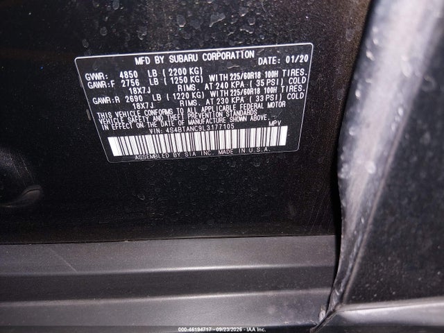 4S4BTANC9L3177105 Subaru Outback Limited