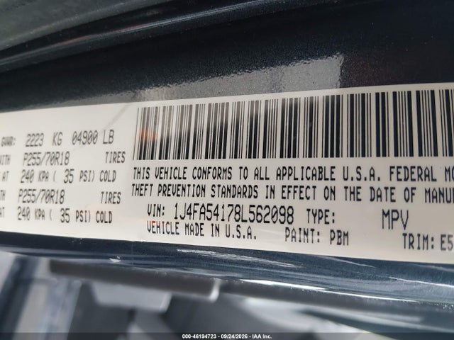 Продаж на аукціоні авто 2008 Jeep Wrangler Sahara, vin: 1J4FA54178L562098, номер лоту: 46194723