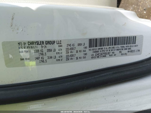 Продажа на аукционе авто 2015 Chrysler Town & Country Touring, vin: 2C4RC1BG7FR561857, номер лота: 46194796