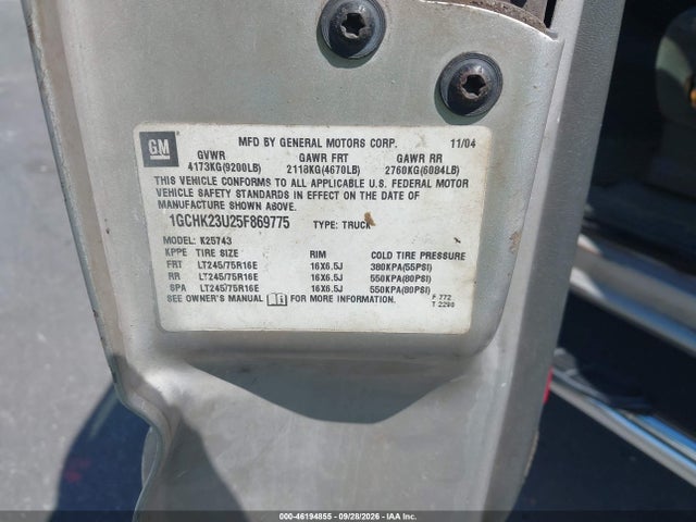 Продаж на аукціоні авто 2005 Chevrolet Silverado 2500hd Ls, vin: 1GCHK23U25F869775, номер лоту: 46194855