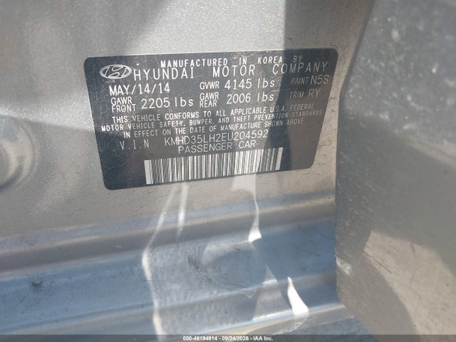 Продажа на аукционе авто 2014 Hyundai Elantra Gt, vin: KMHD35LH2EU204592, номер лота: 46194914