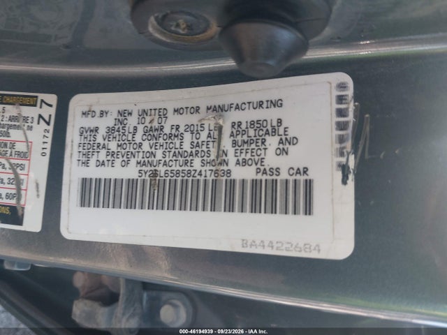 Продаж на аукціоні авто 2008 Pontiac Vibe, vin: 5Y2SL65858Z417638, номер лоту: 46194939