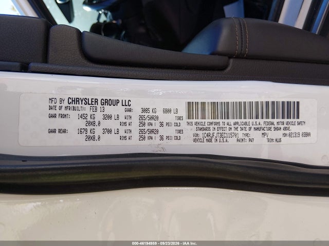 2014 Jeep Grand Cherokee Summit მანქანა იყიდება აუქციონზე, vin: 1C4RJFJT3EC115701, აუქციონის ნომერი: 46194959