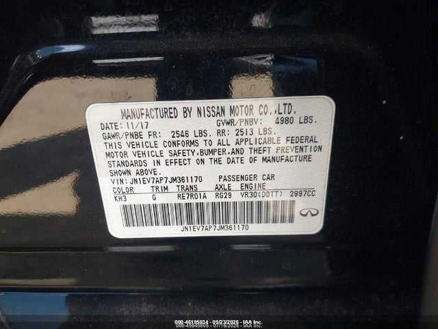 JN1EV7AP7JM361170 Infiniti Q50 3.0t Luxe