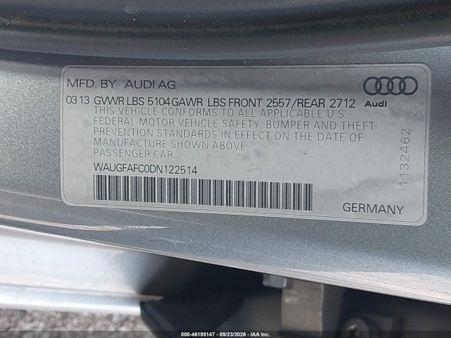 2013 Audi A6 2.0t Premium Plus მანქანა იყიდება აუქციონზე, vin: WAUGFAFC0DN122514, აუქციონის ნომერი: 46195147