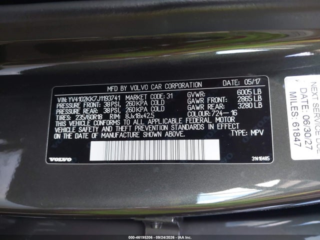 Aukcja sprzedaży 2018 Volvo Xc90 T5 Momentum 5p, vin: YV4102KK7J1193741, numer aukcji: 46195206