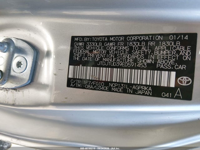Aukcja sprzedaży 2014 Toyota Yaris Le (tmc/cbu Plant), vin: JTDJTUD39ED591453, numer aukcji: 46195219