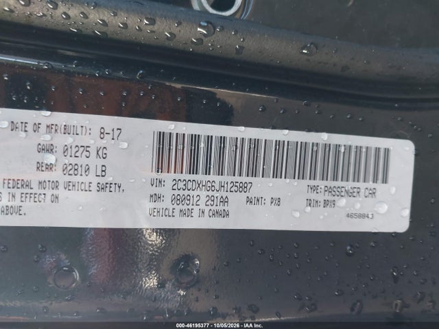 Продаж на аукціоні авто 2018 Dodge Charger Sxt Plus Rwd, vin: 2C3CDXHG6JH125887, номер лоту: 46195377