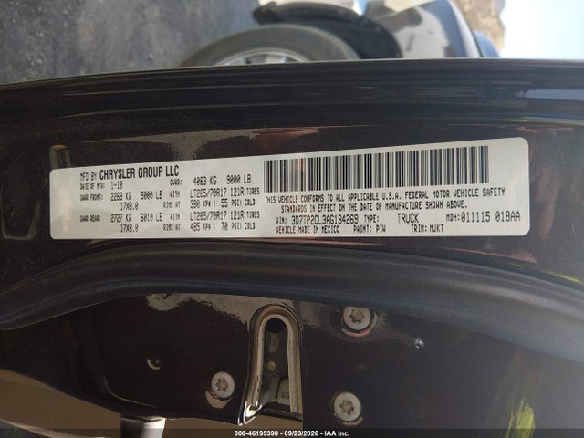2010 Dodge Ram 2500 Slt მანქანა იყიდება აუქციონზე, vin: 3D7TP2CL3AG134269, აუქციონის ნომერი: 46195398