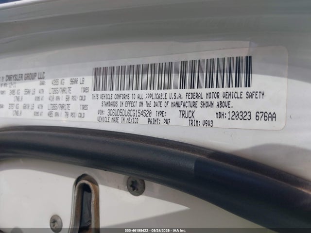 Продаж на аукціоні авто 2012 Ram 2500 Slt, vin: 3C6UD5DL6CG154520, номер лоту: 46195422
