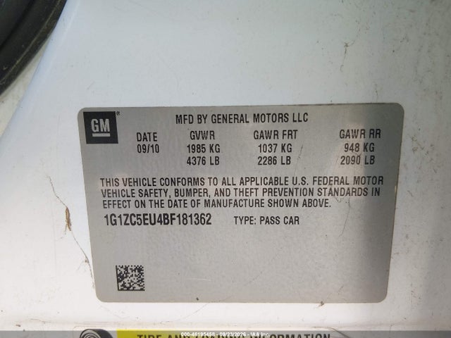 Aukcja sprzedaży 2011 Chevrolet Malibu 1lt, vin: 1G1ZC5EU4BF181362, numer aukcji: 46195458