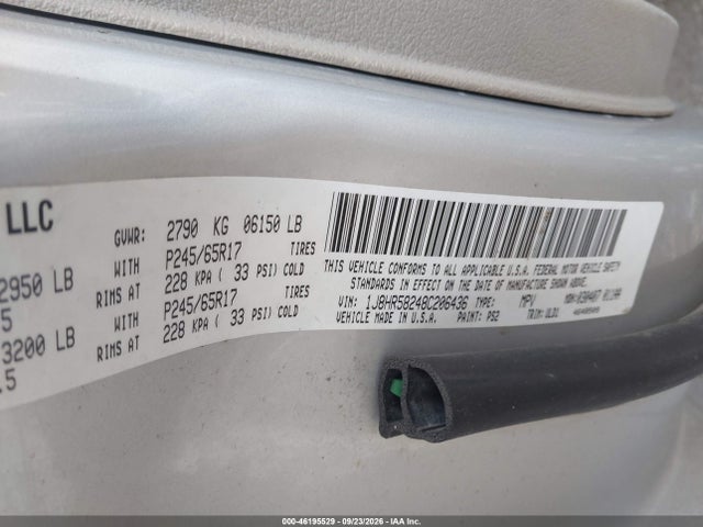 46195529 :رقم المزاد ، 1J8HR58248C206436 vin ، 2008 Jeep Grand Cherokee Limited مزاد بيع