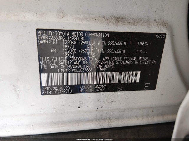 Aukcja sprzedaży 2020 Toyota Rav4 Hybrid Xse, vin: JTMEWRFVXLJ037888, numer aukcji: 46195699