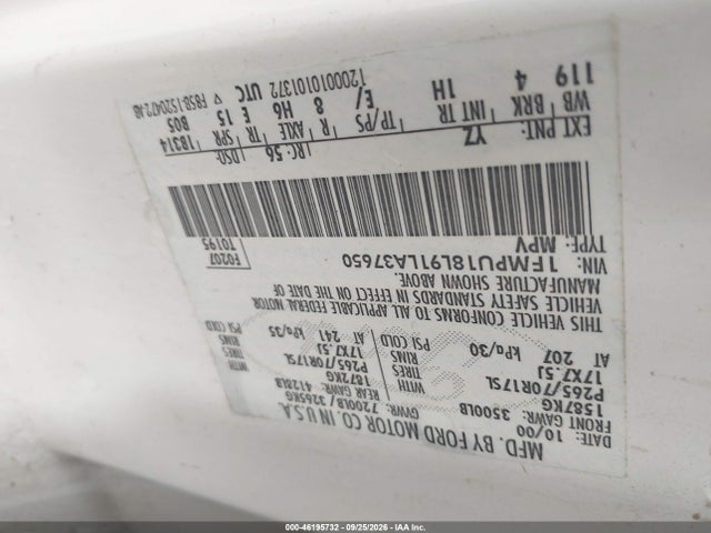 Продаж на аукціоні авто 2001 Ford Expedition Eddie Bauer, vin: 1FMPU18L91LA37650, номер лоту: 46195732