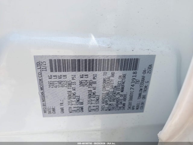 Продажа на аукционе авто 2026 Nissan Rogue Sv, vin: 5N1BT3BB0TC743918, номер лота: 46195750