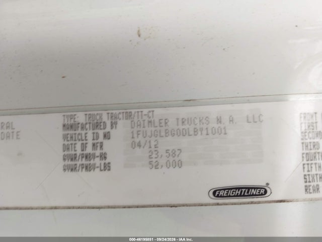 Aukcja sprzedaży 2013 Freightliner Cascadia 125, vin: 1FUJGLBG0DLBY1001, numer aukcji: 46195851