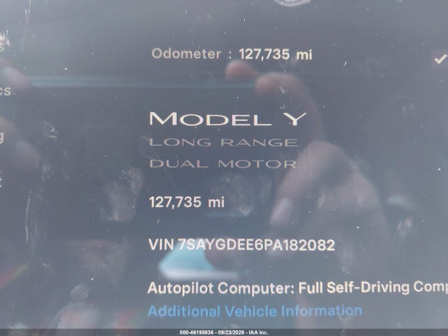 Aukcja sprzedaży 2023 Tesla Model Y Awd/long Range Dual Motor All-wheel Drive, vin: 7SAYGDEE6PA182082, numer aukcji: 46195936