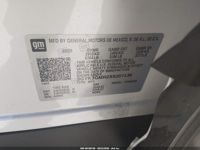 Продаж на аукціоні авто 2025 Cadillac Optiq Sport 2 Awd, vin: 3GYK3GMR2SS207139, номер лоту: 46196106