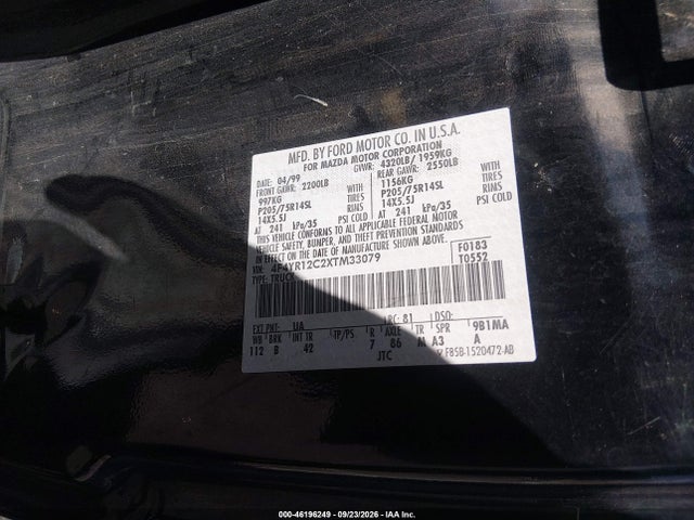 1999 Mazda B-series 2wd Truck Se/sx/troy Lee მანქანა იყიდება აუქციონზე, vin: 4F4YR12C2XTM33079, აუქციონის ნომერი: 46196249