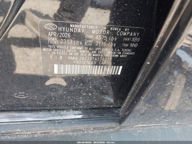 2026 Hyundai Sonata Hybrid Blue მანქანა იყიდება აუქციონზე, vin: KMHL24JJ9TA174827, აუქციონის ნომერი: 46196304