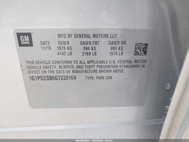 Продаж на аукціоні авто 2016 Chevrolet Cruze Limited Ltz, vin: 1G1PG5SB6G7228164, номер лоту: 46196341