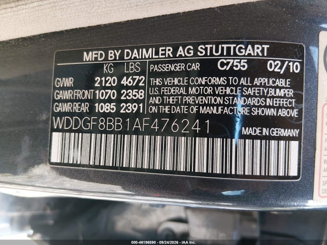 Продажа на аукционе авто 2010 Mercedes-benz C 300 Luxury 4matic/sport 4matic, vin: WDDGF8BB1AF476241, номер лота: 46196590
