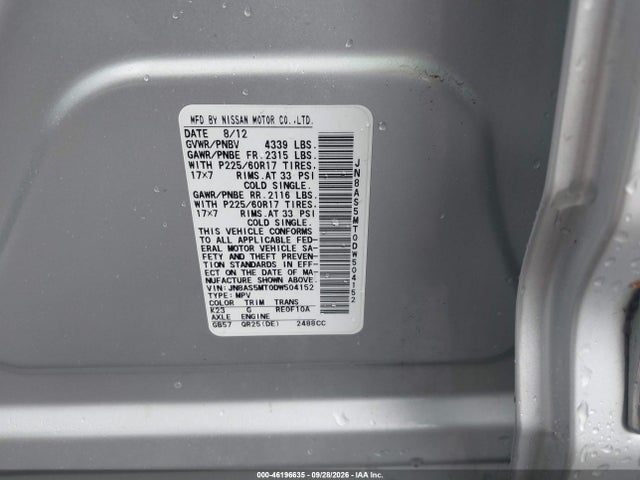 Продаж на аукціоні авто 2013 Nissan Rogue Sv, vin: JN8AS5MT0DW504152, номер лоту: 46196635