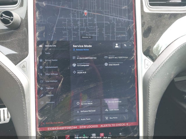 46196757 :رقم المزاد ، 5YJSA1H48FF095744 vin ، 2015 Tesla Model S 85d/p85d/p90d مزاد بيع