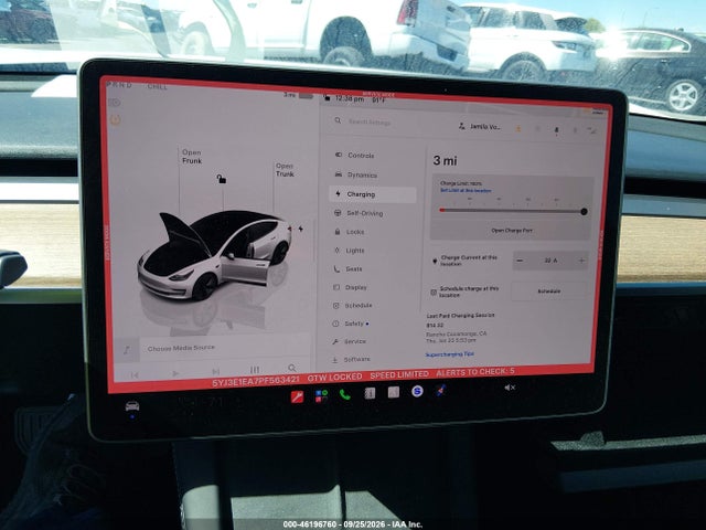 46196760 :رقم المزاد ، 5YJ3E1EA7PF563421 vin ، 2023 Tesla Model 3 Rear-wheel Drive مزاد بيع