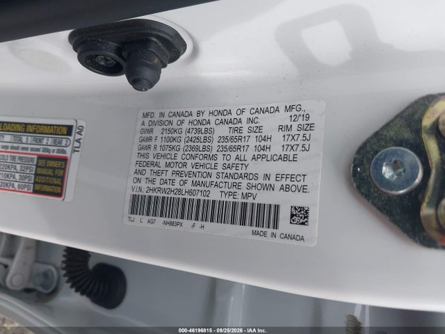 Продаж на аукціоні авто 2020 Honda Cr-v Awd Lx, vin: 2HKRW2H28LH607102, номер лоту: 46196815