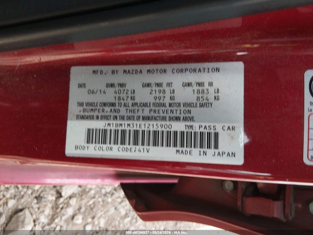Продажа на аукционе авто 2014 Mazda Mazda3 S Grand Touring, vin: JM1BM1M31E1215900, номер лота: 46196927