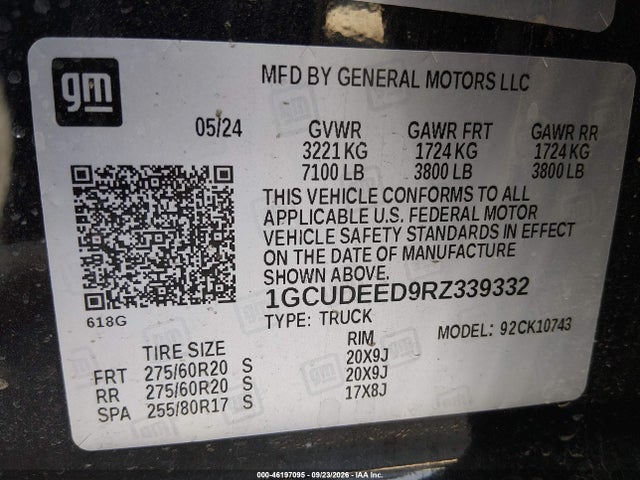 Chevrolet Silverado 1500 Rst 2024 1GCUDEED9RZ339332 Image 9
