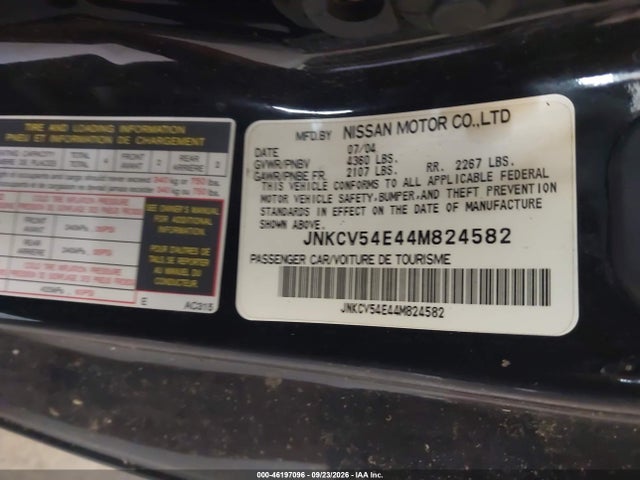 Aukcja sprzedaży 2004 Infiniti G35, vin: JNKCV54E44M824582, numer aukcji: 46197096