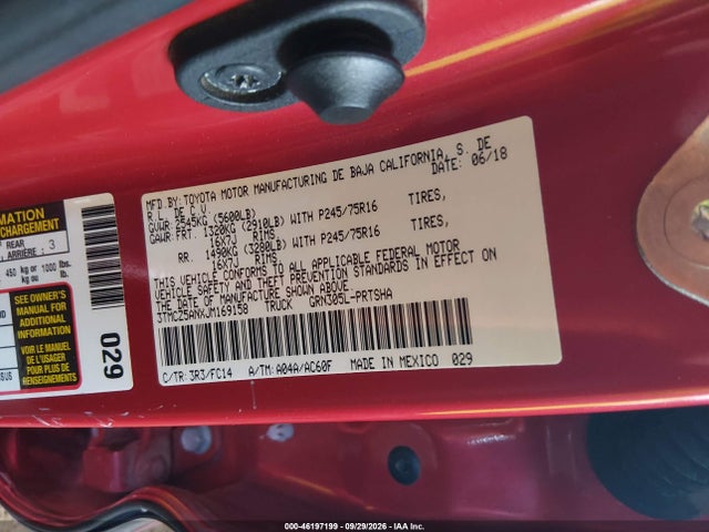 Продаж на аукціоні авто 2018 Toyota Tacoma Sr5 V6, vin: 3TMCZ5ANXJM169158, номер лоту: 46197199