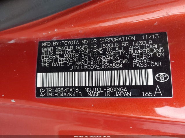Продаж на аукціоні авто 2014 Scion Iq, vin: JTNJJXB09EJ028884, номер лоту: 46197230